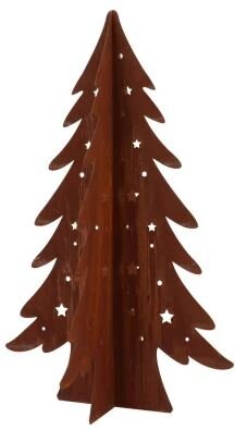 Deco kerstboom 13x20cm Scottish bruin