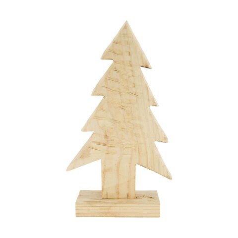 Deco kerstboom 19x38cm hout