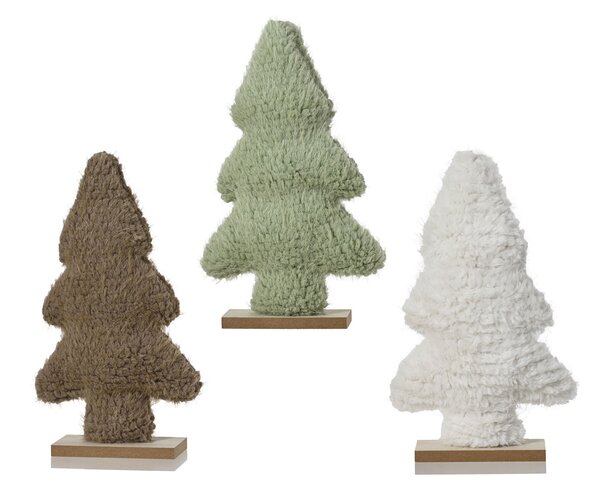 Deco kerstboom 5x14x23cm Teddy 3ass