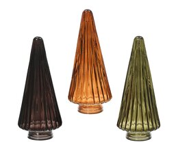Deco kerstboom D8xH19cm glas 3ass