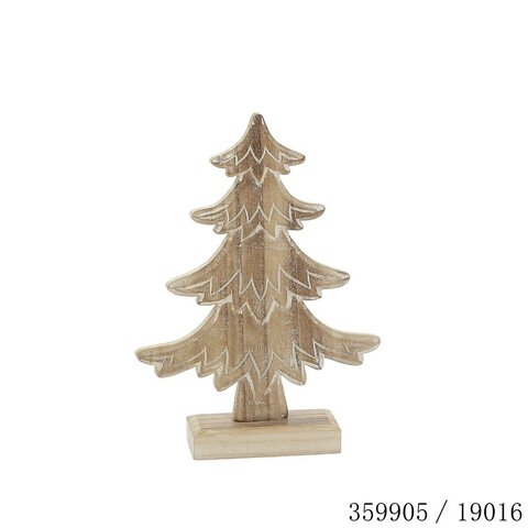 Deco kerstboom hout 18x25cm