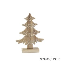 Deco kerstboom hout 18x25cm