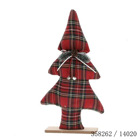 Deco kerstboom Scottisch 20x38cm stof