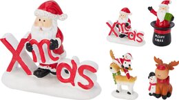 Deco kerstfiguur 7x10cm 4ass