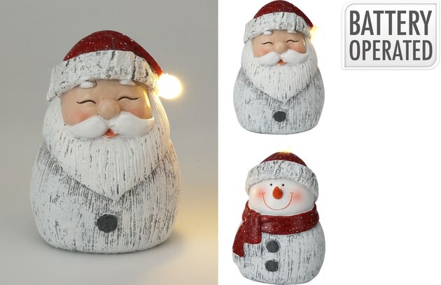 Deco kerstfiguur H11cm Led 2ass