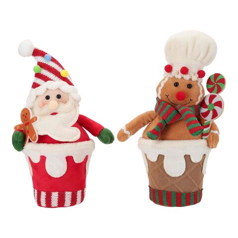 Deco Kerstman-Peperkoek 12x9cm 2ass