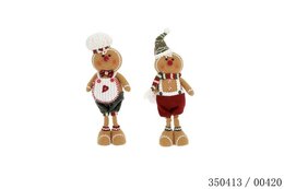 Deco peperkoek met muts 19x9x50cm groen/rood 2ass