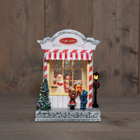 Deco snoepwinkel 22x18cm warm wit