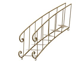 Deco trappen 32x39x44cm ijzer goud