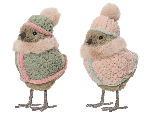 Deco vogel 12x21cm 2ass