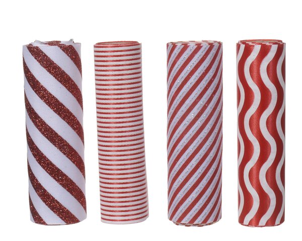 Decostof L200x14,5cm 4ass - rood wit