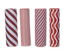Decostof L200x14,5cm 4ass - rood wit