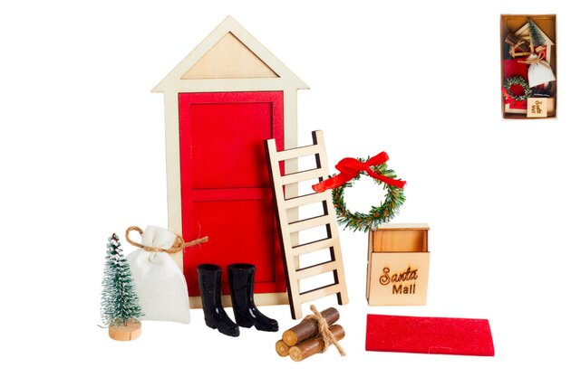 Decostuk Elf 19x10cm deur rood