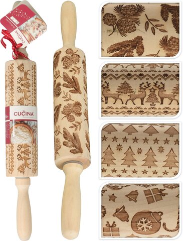 Deegrol 5x3cm Kerst hout 4ass