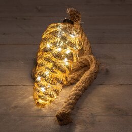 Dennenappel glas 15 Led  - afbeelding 2
