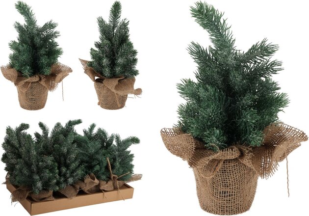 Dennenboom H30cm jute pot 2ass