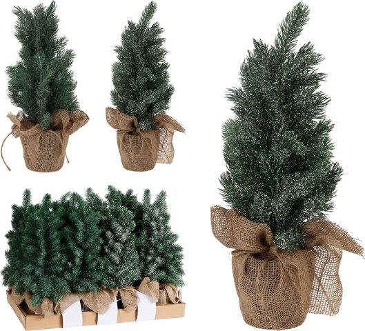 Dennenboom H45cm jute pot 2ass