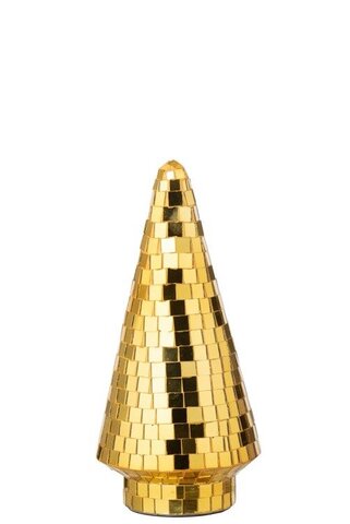 Dennenboom spiegel 11x23cm glas geel