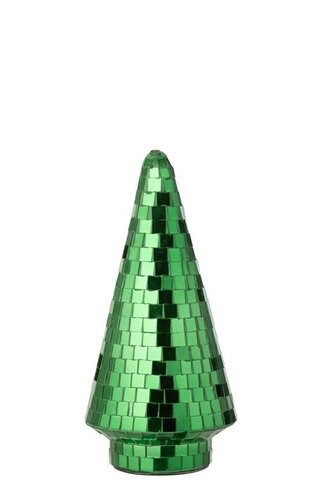 Dennenboom spiegel 11x23cm glas groen