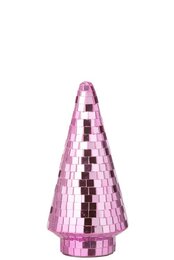 Dennenboom spiegel 11x23cm glas roze