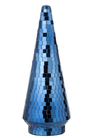 Dennenboom spiegel 12x33cm glas blauw