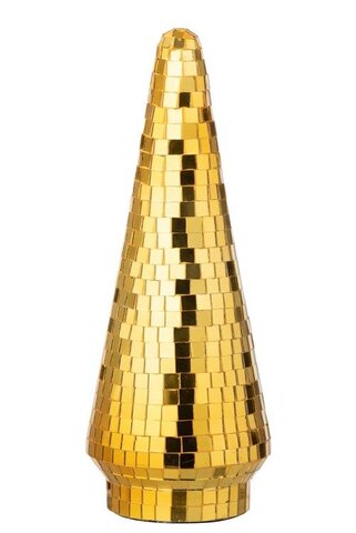 Dennenboom spiegel 12x33cm glas geel