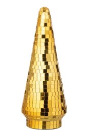 Dennenboom spiegel 12x33cm glas geel