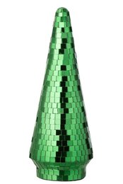 Dennenboom spiegel 12x33cm glas groen