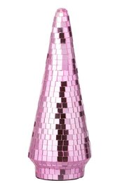 Dennenboom spiegel 12x33cm glas roze
