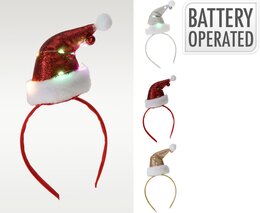Diadeem kerstmuts Led 3ass
