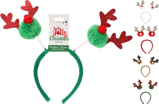Diadeem rendier 28cm 4ass