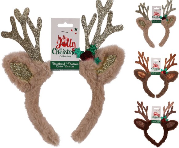 Diadeem rendier 30cm 3ass