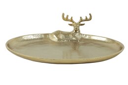 Dienblad hert Tarik 28x23x10cm goud