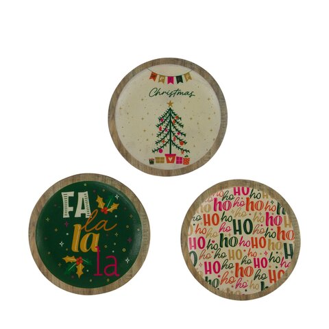 Dienblad Kerst D14cm 3ass