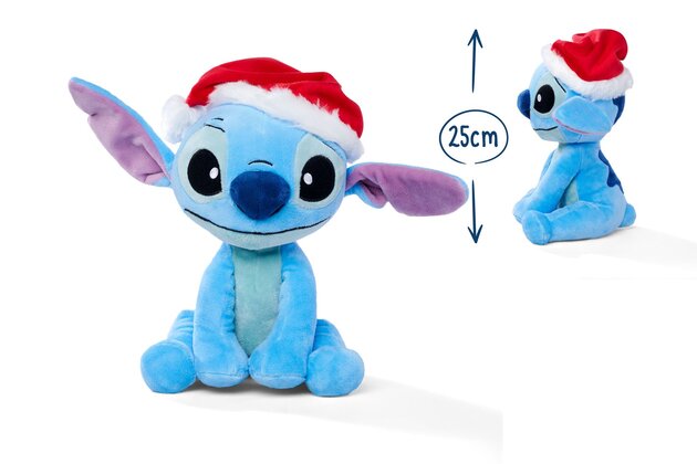 Disney - peluche Stitch avec chapeau Noël 25cm
