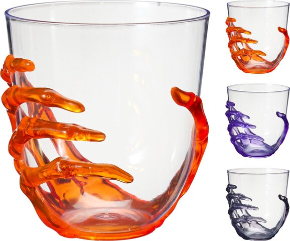 Drinkbeker 430ml skelethand 3ass