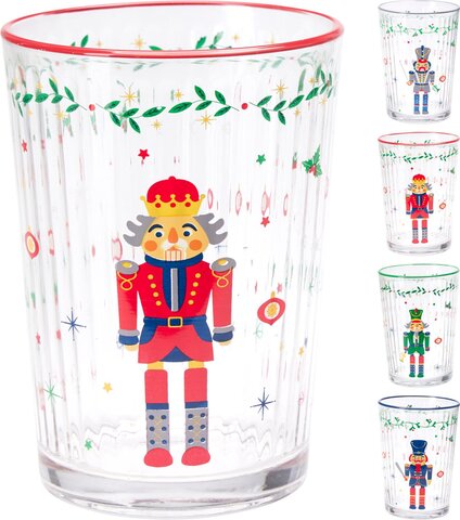 Drinkglas 500ml kerst 4ass