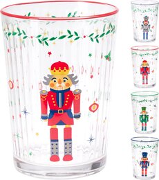 Drinkglas 500ml kerst 4ass