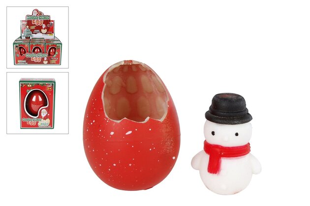 Ei met Kerstman H6cm 2ass