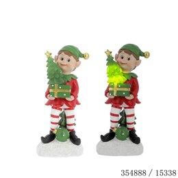 Elf 13x25cm Led met kerstboom