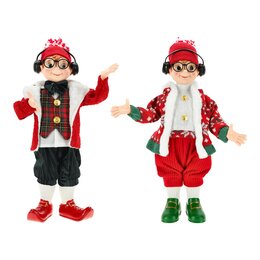 Elf staand 15x9x43cm rood groen 2ass
