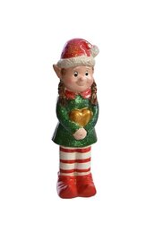 Elf staand H18cm - groen/rood