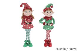 Elfje staand 12x6x38cm 2ass - rood+groen
