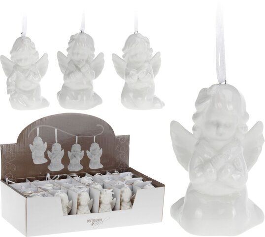 engel hangdecoratie wit