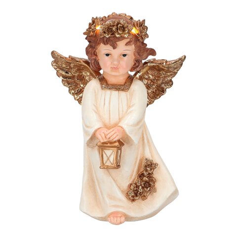 Engel met lantaarn 17x10x25cm