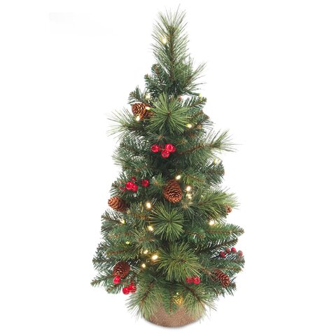 Everyday miniature pine cone & berry tree 46cm 15Led - image 1