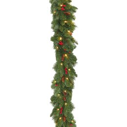 Everyday Pine Cone & Berry Garland 274cm 50led