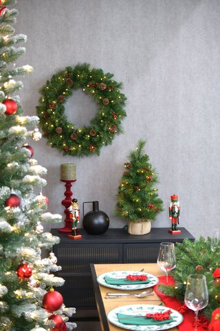 Everyday Pine Cone & Berry Wreath d61cm 50led - image 2