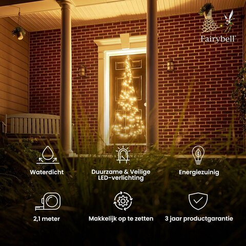 Fairybell Deur Boom 210CM-120LED warmwit met twinkellichtjes - afbeelding 2