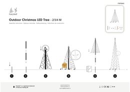 Fairybell kerstverlichting kerstboom buiten met vlaggenmast met twinkle effect 300CM hoog (480 LED-lampjes in warmwitte kleur) - afbeelding 5